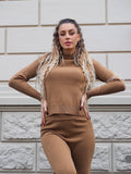 Completo basic maglia e pantalone Camel
