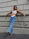Set Bralette e slip bianco a fiori oro