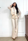 Set pantalone e smanicato cipria