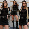 Blusa in velo nera
