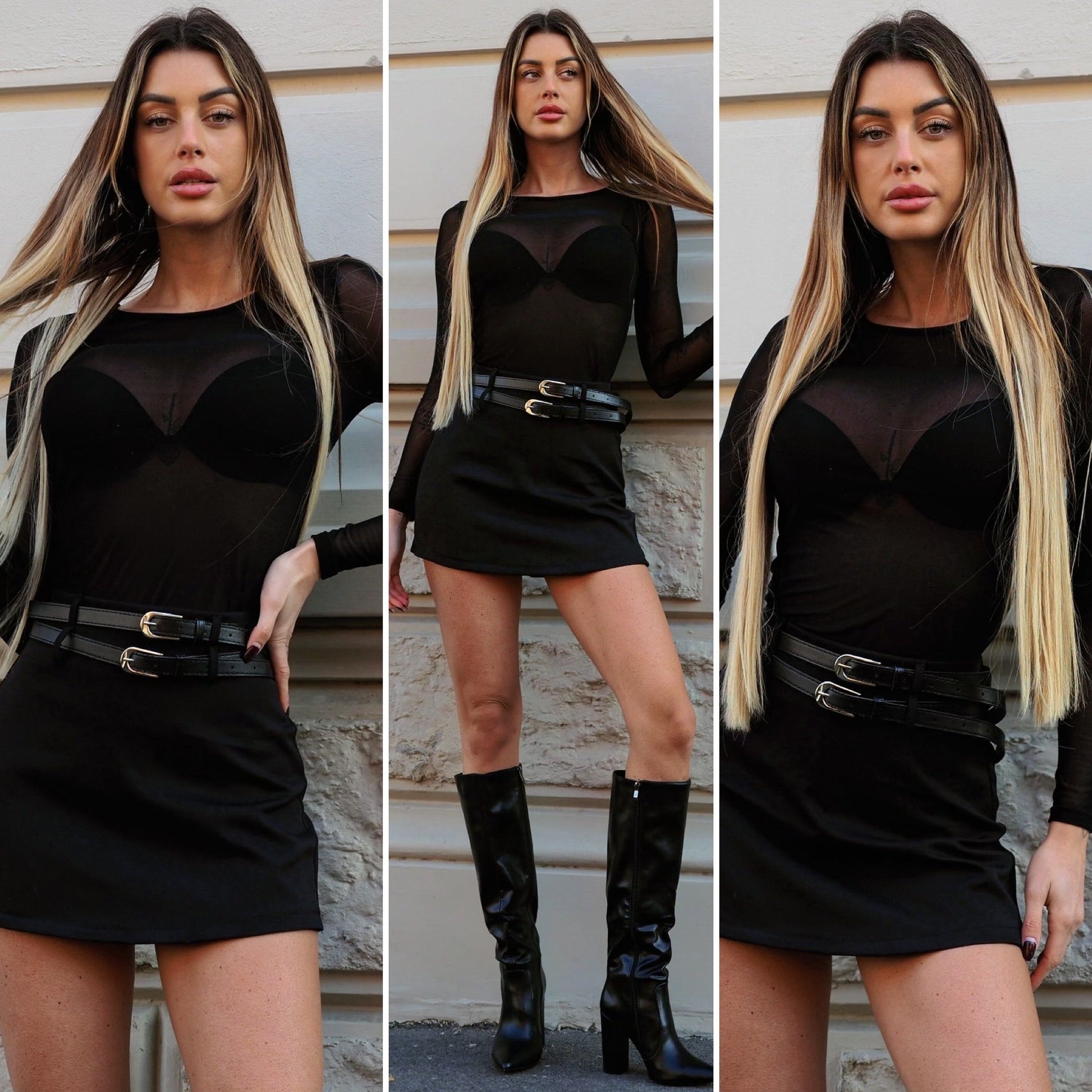 Blusa in velo nera