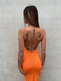 Abito lungo push up pesca