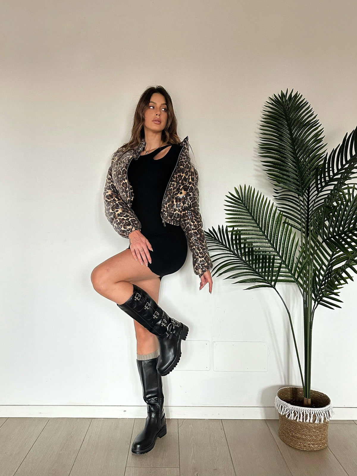 Bomber con paillettes animalier
