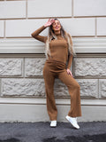 Completo basic maglia e pantalone Camel