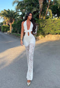 Tuta in pizzo bianca