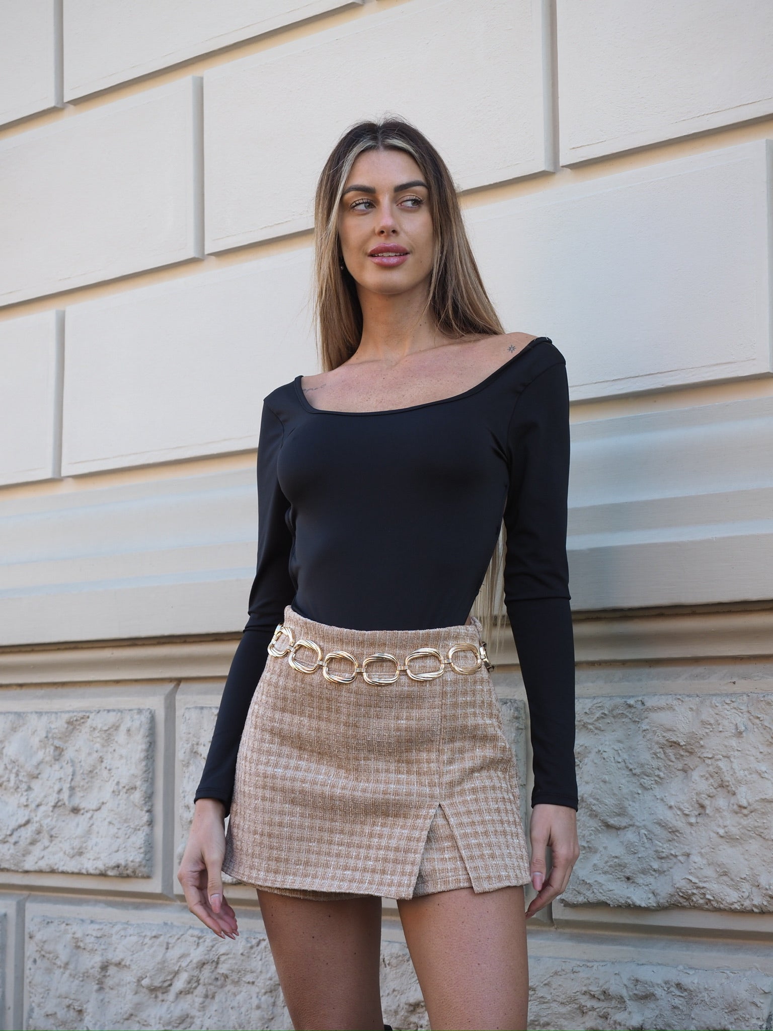 Body nero schiena incrociata