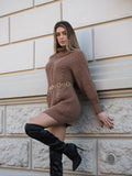 Abito in maglia choco con trecce