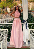 Completo da cerimonia con strass cipria