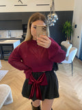 Maglioncino traforato bordeaux