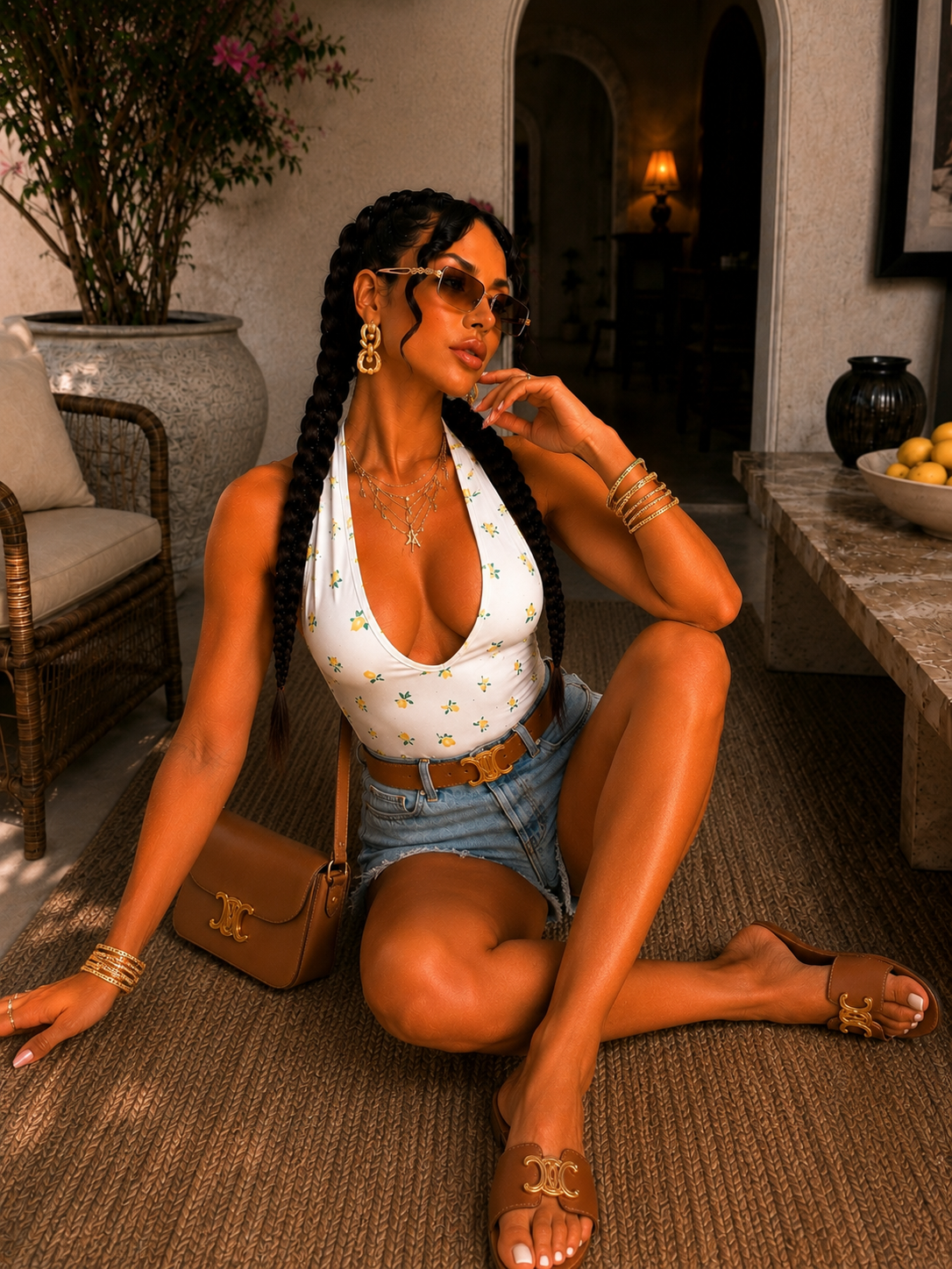 Top Halter Summer Print