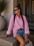 Camicia con collo e polsino a righe