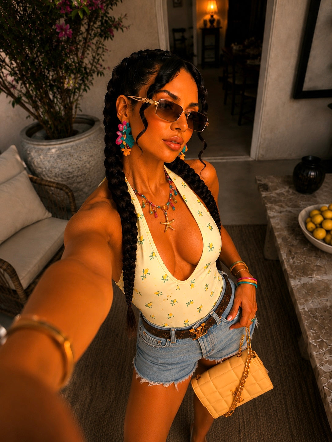 Top Halter Summer Print
