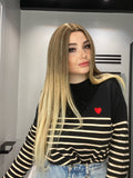Parrucca liscia biondo Degradè