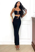 Completo top e gonna con cuori nero