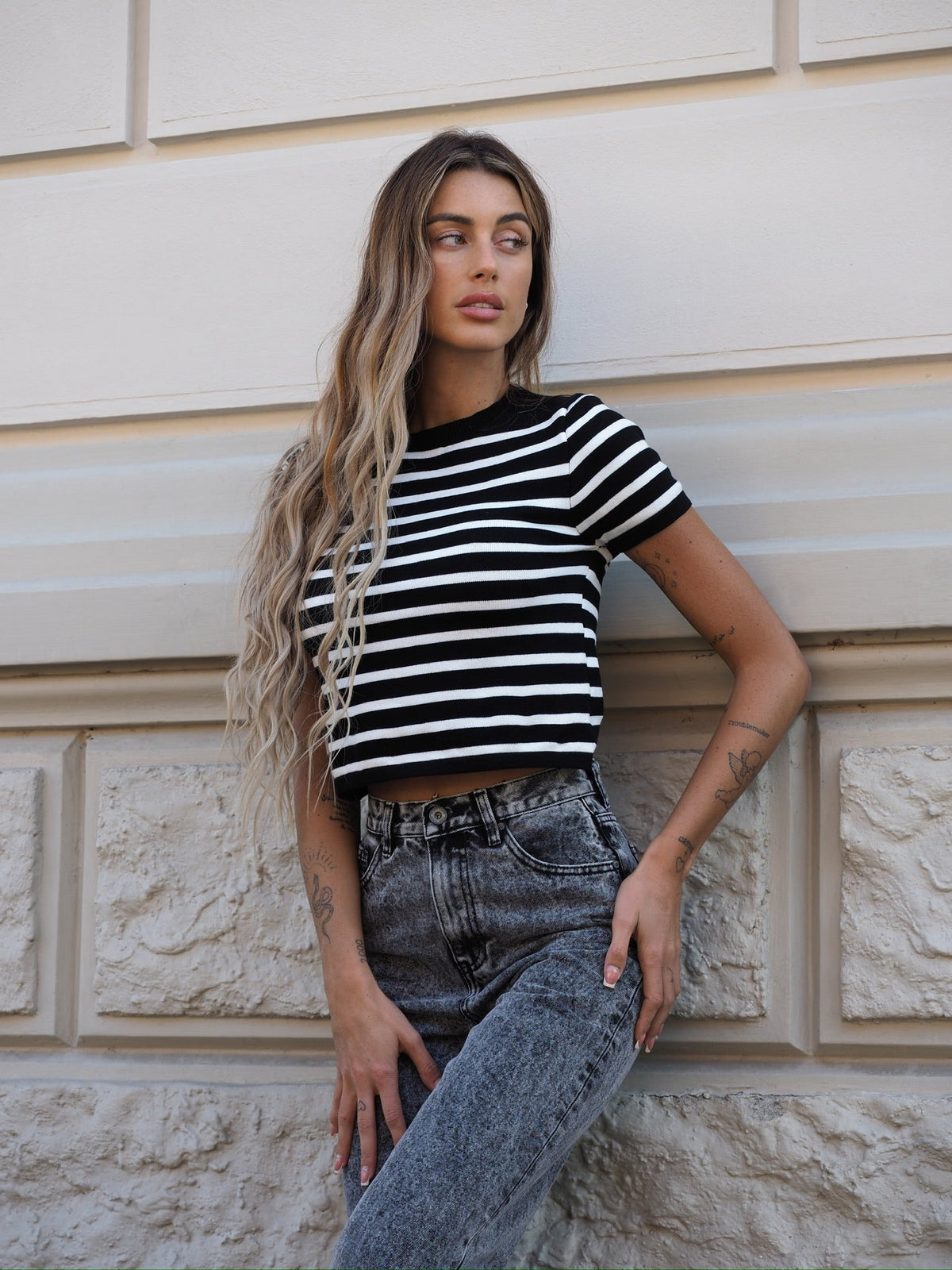 Maglia a manica corta a righe