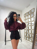 Felpa cropped con cappuccio