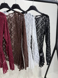 Maglia in pizzo obliqua
