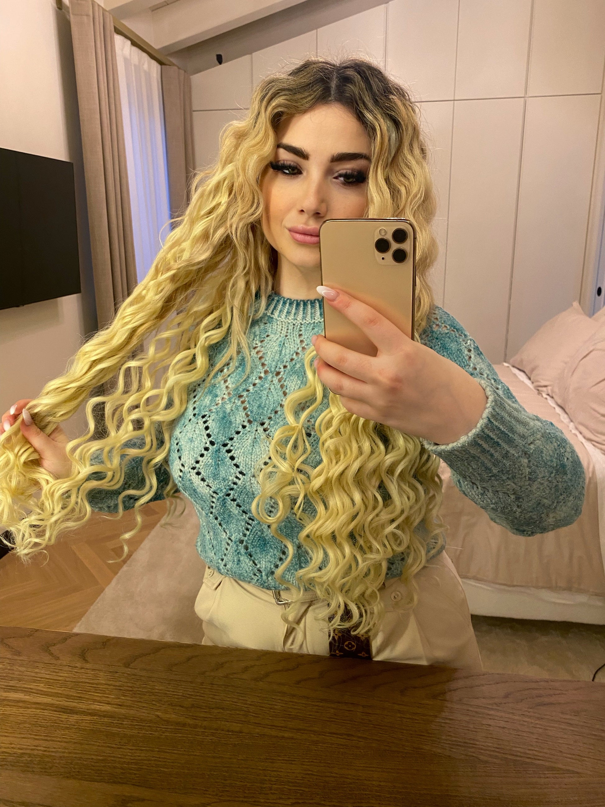 Clip Extension onde morbide biondo platino