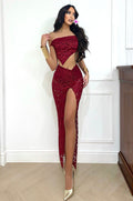 Completo top e gonna in pizzo bordeaux