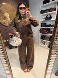 Completo denim dark con strass