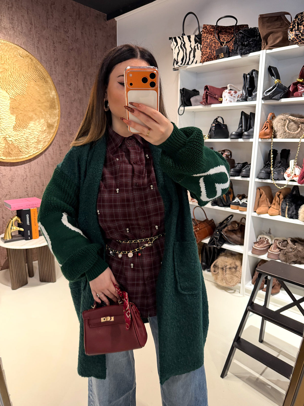 Cardigan lungo con polsino