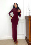 Abito schiena nuda bordeaux