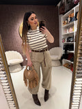 T-Shirt Knit Teddy Stripes