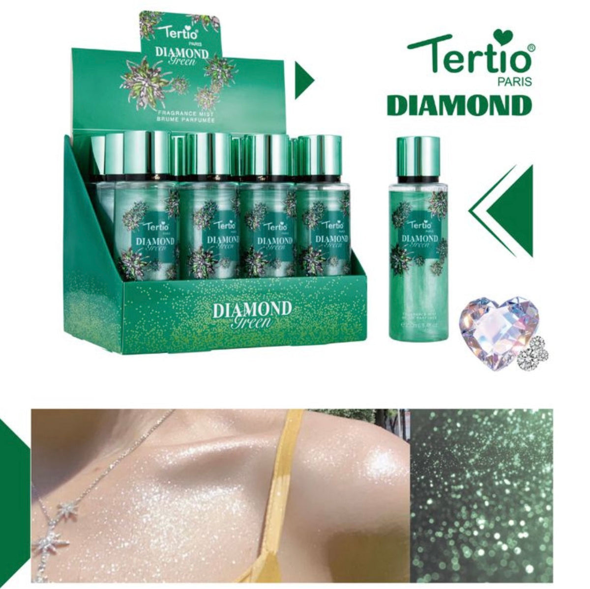 Glitter Body Spray Diamond Green