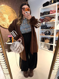Cardigan lungo con polsino