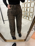 Pantalone con strass animalier