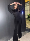Body con frange nero