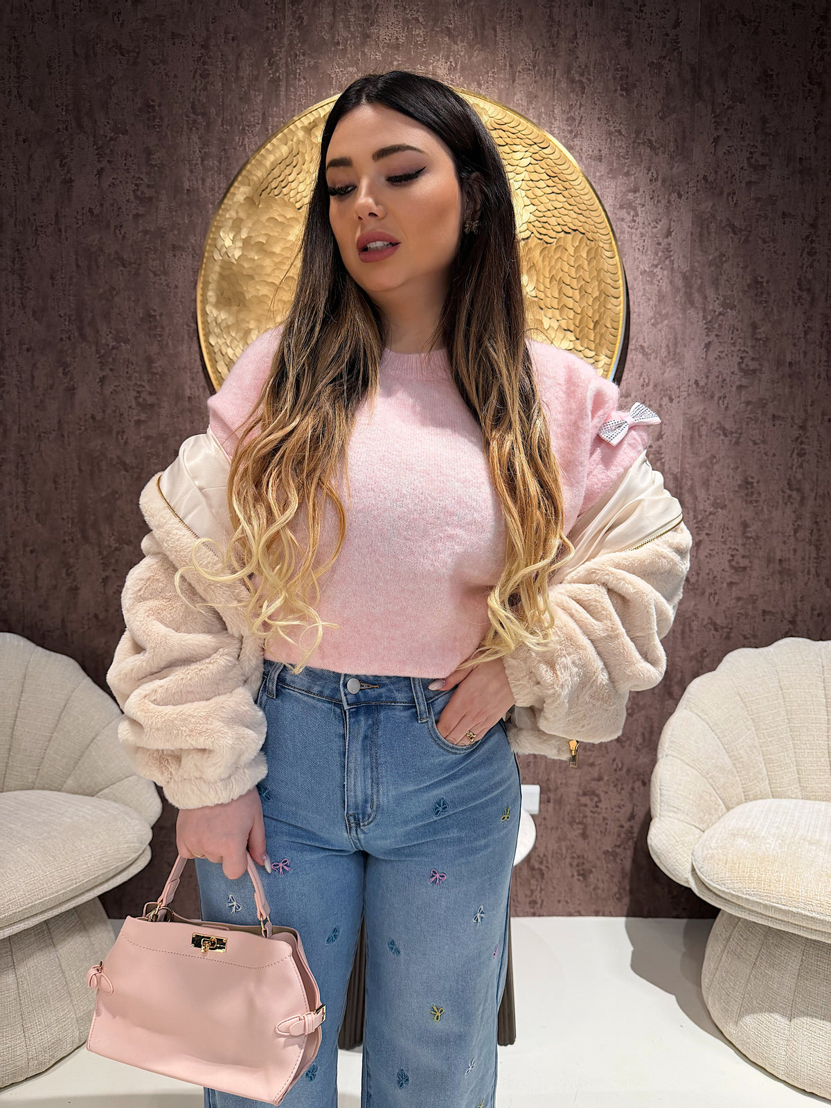 Maglia Soft con Fiocco Gioiello