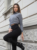 Pantalone vita alta nero
