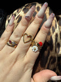 Anello tre cerchi oro e coccinella