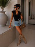 Top Elegance pizzo scollo a V