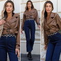 Giacca in ecopelle choco