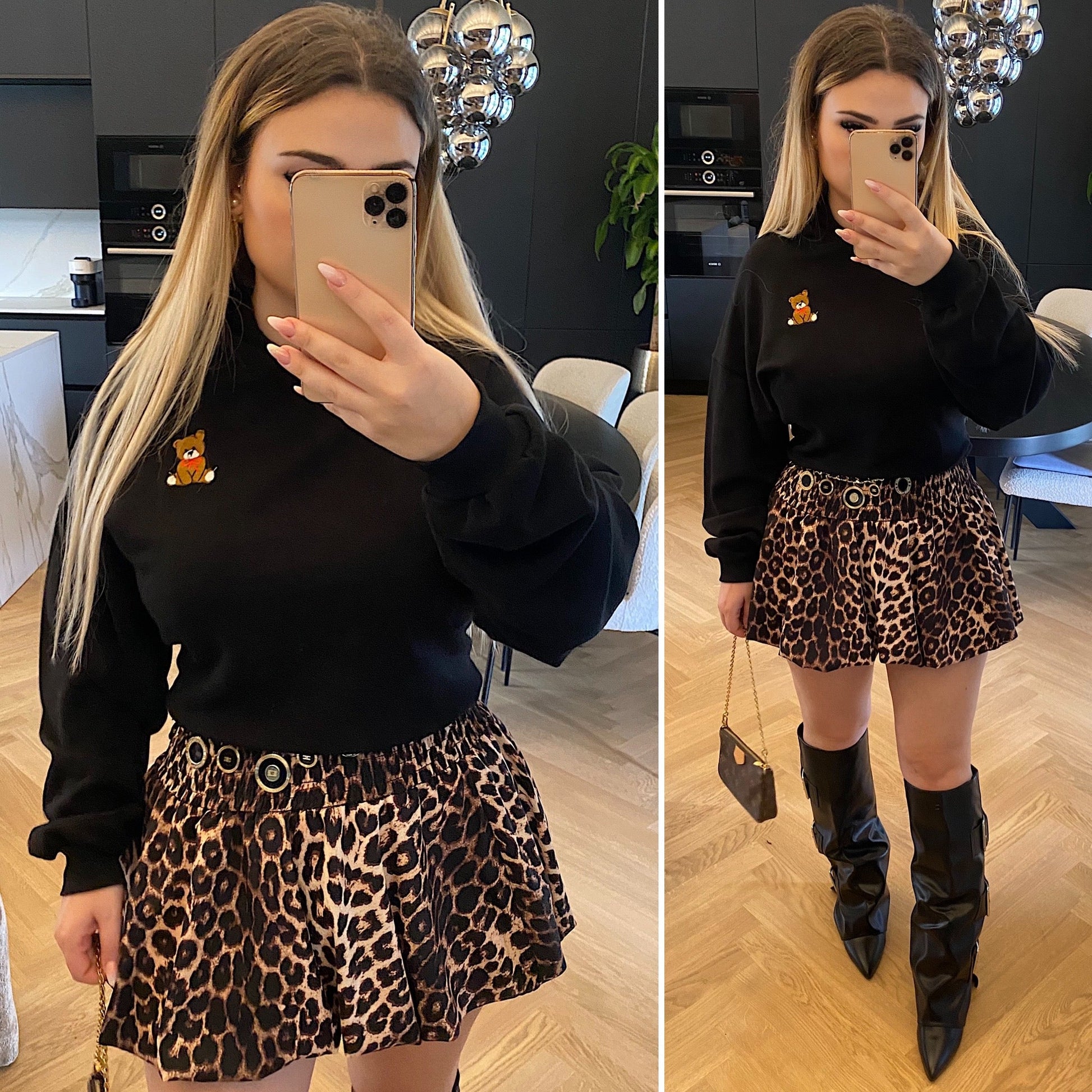 Felpa Teddy nero