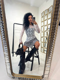 Maglia in pizzo obliqua