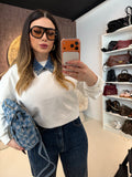 Felpa Denim Collar