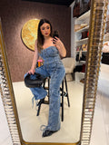 Completo Denim Lace Icon – Corsetto & Jeans Wide Leg
