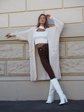 Maxi cardigan beige