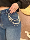 Jeans Wide Leg con catenina