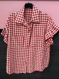 Camicia a quadri rossa manica corta