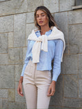 Maglione panna con trecce