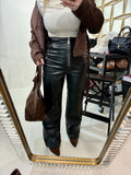 Pantalone in Ecopelle con Lacci Laterali