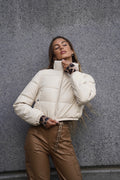 Piumino bomber beige