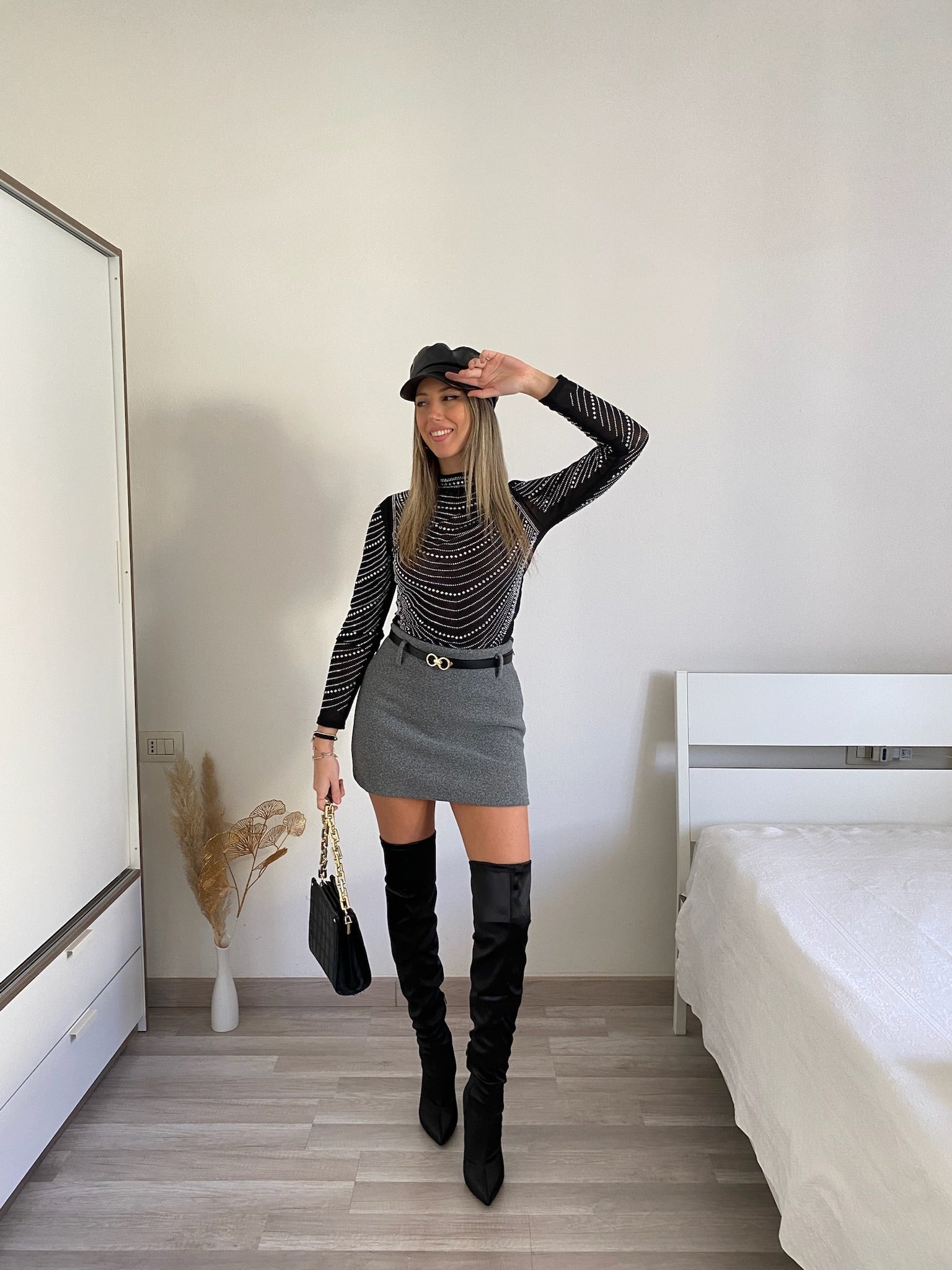 Blusa in velo con strass