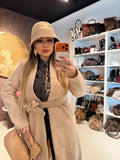 Cappotto con frange e fiocco 3 colori