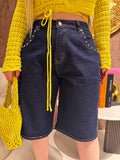 Bermuda Denim borchie Street