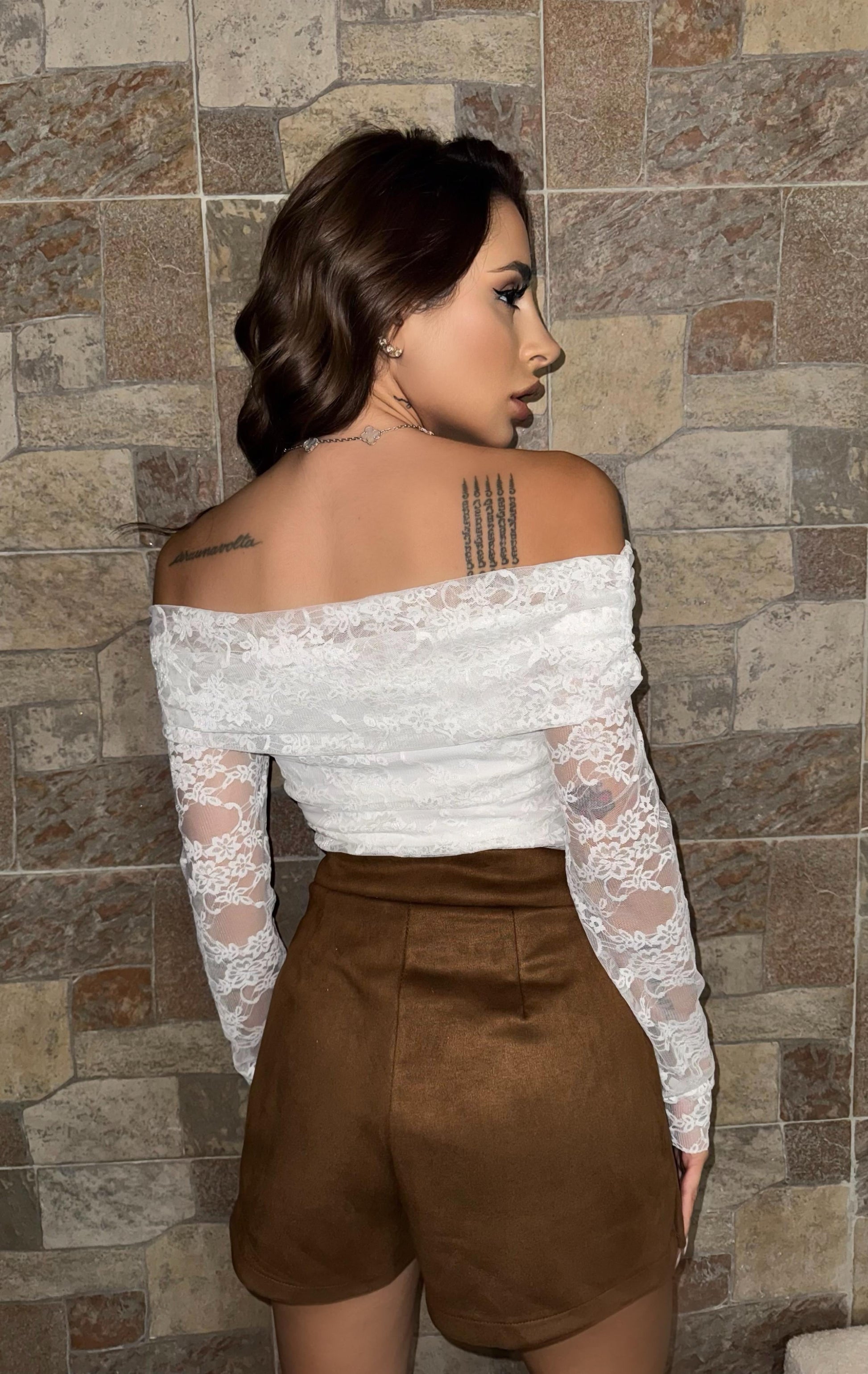 Gonna pantalone in camoscio choco